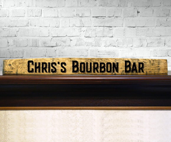 Laser Engraved Bourbon Bar Barrel Stave