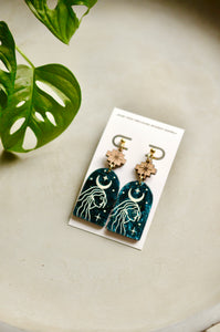 Bourbon Barrel & Midnight Blue Shimmer Swirl Acrylic Faces